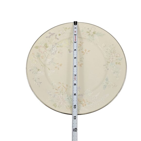 Lenox April Ivory w/ Platinum Floral On Trim 10 7/8” Dinner Plates - Set of 3 - Picture 12 of 16